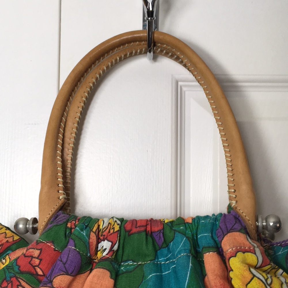 Dulce Cotton Floral Handbag with Leather handle - Picture 4 of 14